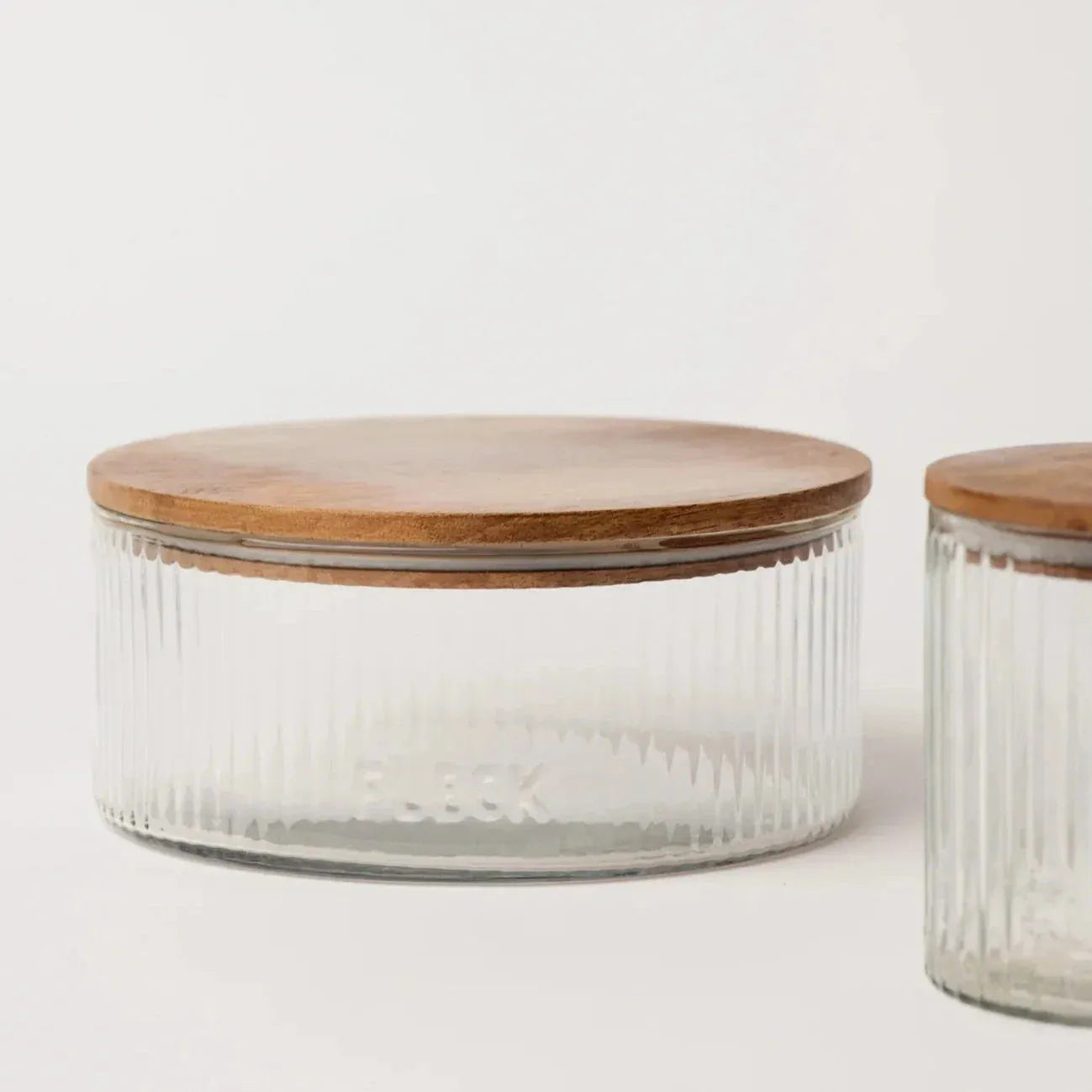 Fluted Glass Storage Jars - Set of 3 - Cove Home