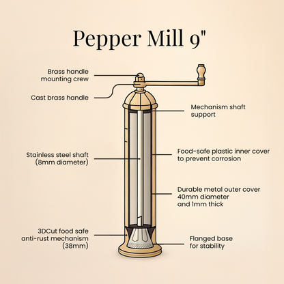 Brass Salt & Pepper Mills