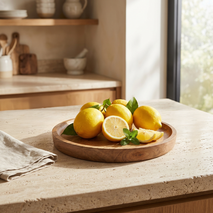 Round Mango Wood Serving Tray