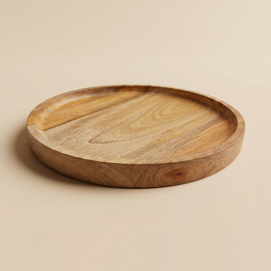 Round Mango Wood Serving Tray