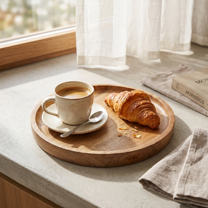 Round Mango Wood Serving Tray
