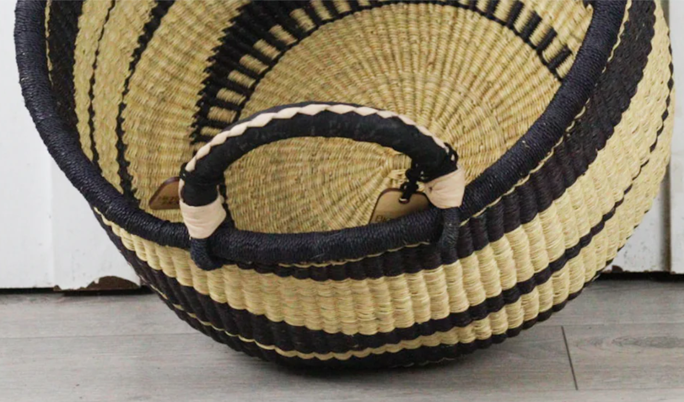 Bolga Baskets - Large Natural & Black