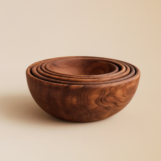 Teak Nesting Bowl Set