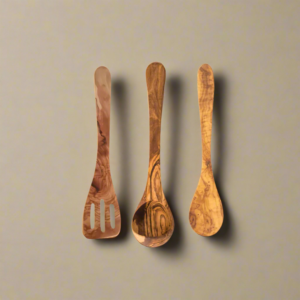 Olive Wood Cooking Spoon Set