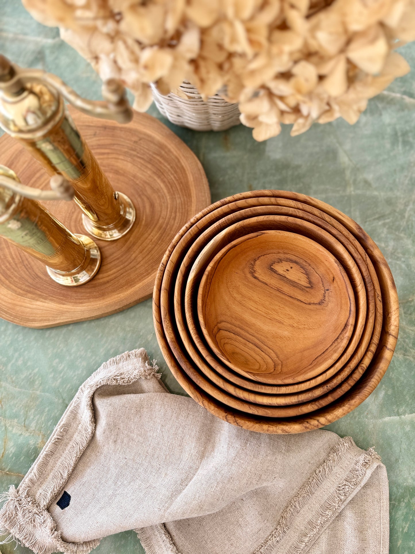 Teak wood Nesting Bowls - Set of 5