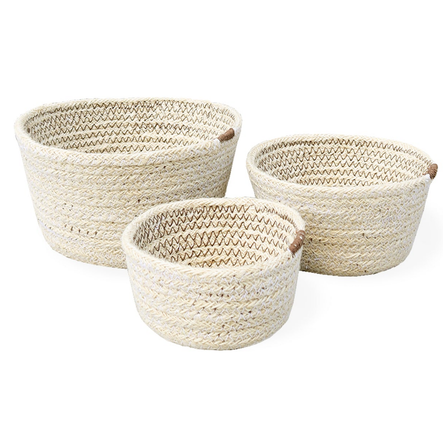 Handwoven Storage Baskets - Natural. Set of 3